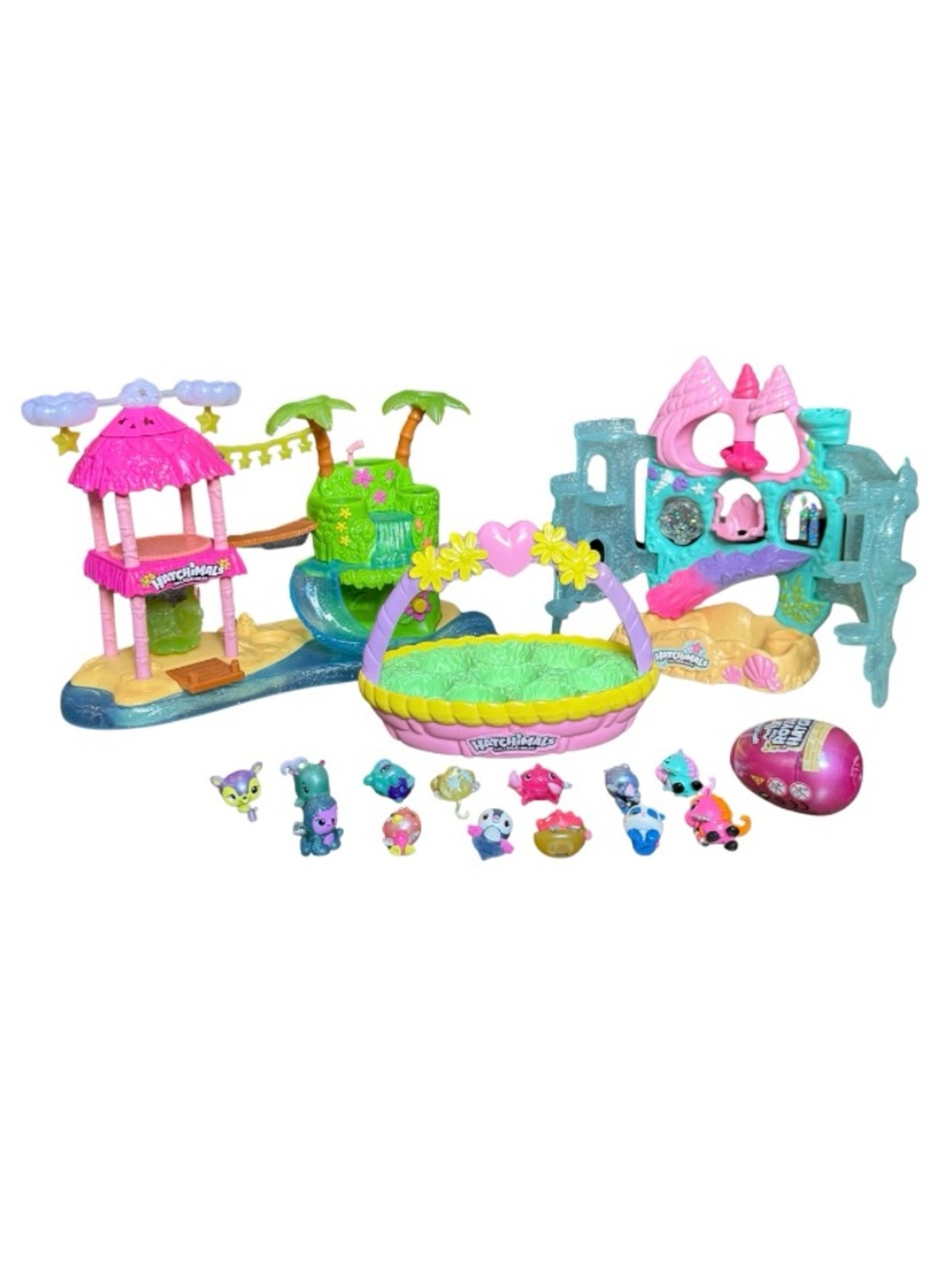 Hatchimals CollEGGtibles Playsets Lot of 3 Plus 14 Figures